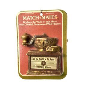 Vintage Match Mates Dimensional Wall Plaque "All The Wealth Of The World Cannot